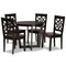 Baxton Studio Brava Modern and Contemporary Dark Brown Finished Wood 5-Piece Dining Set 179-11385-10898-Zoro - alternate 1